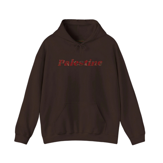 Palestine Hoodie with Woven Rug Printed Font