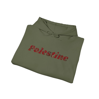 Palestine Hoodie with Woven Rug Printed Font