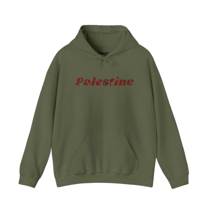 Palestine Hoodie with Woven Rug Printed Font