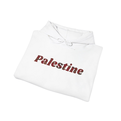 Palestine Hoodie with Woven Rug Printed Font