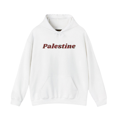 Palestine Hoodie with Woven Rug Printed Font