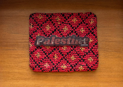 Palestine Sticker with Woven Rug Filled font